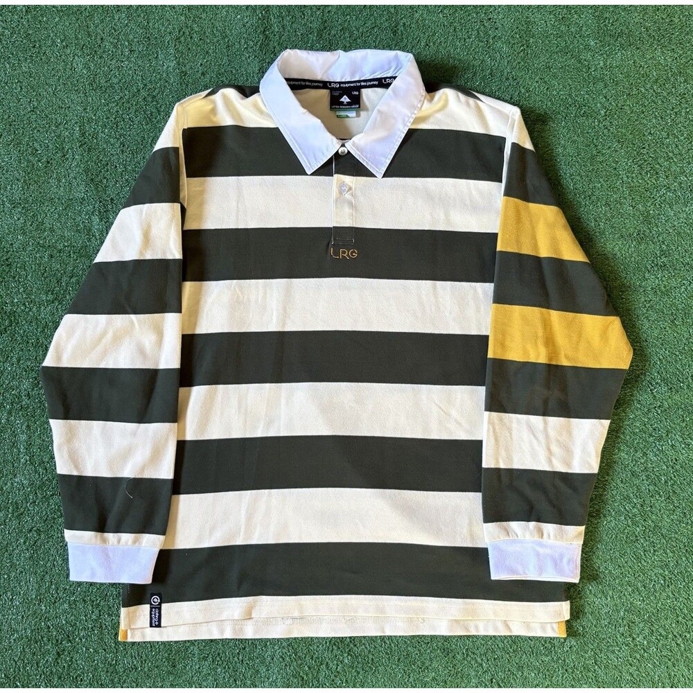 Lifted Research Group Lrg Polo Rugby Shirt Men’s Xl Y2k Striped Skate Nature